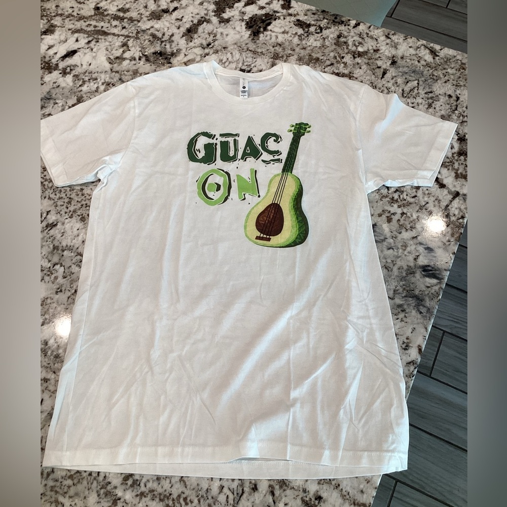 Next Level Apparel, L, White T shirt with Guac On